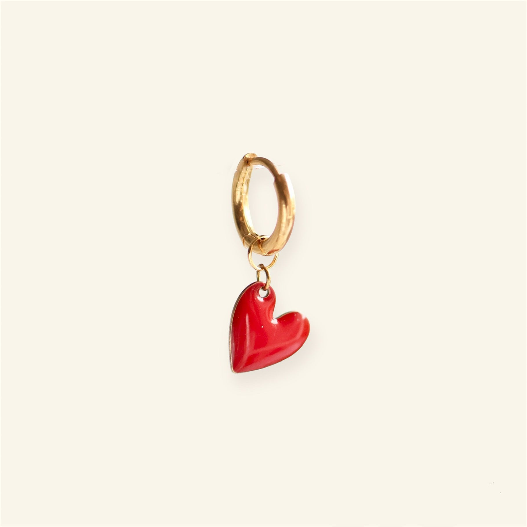 Mini Heart oorbel - Red