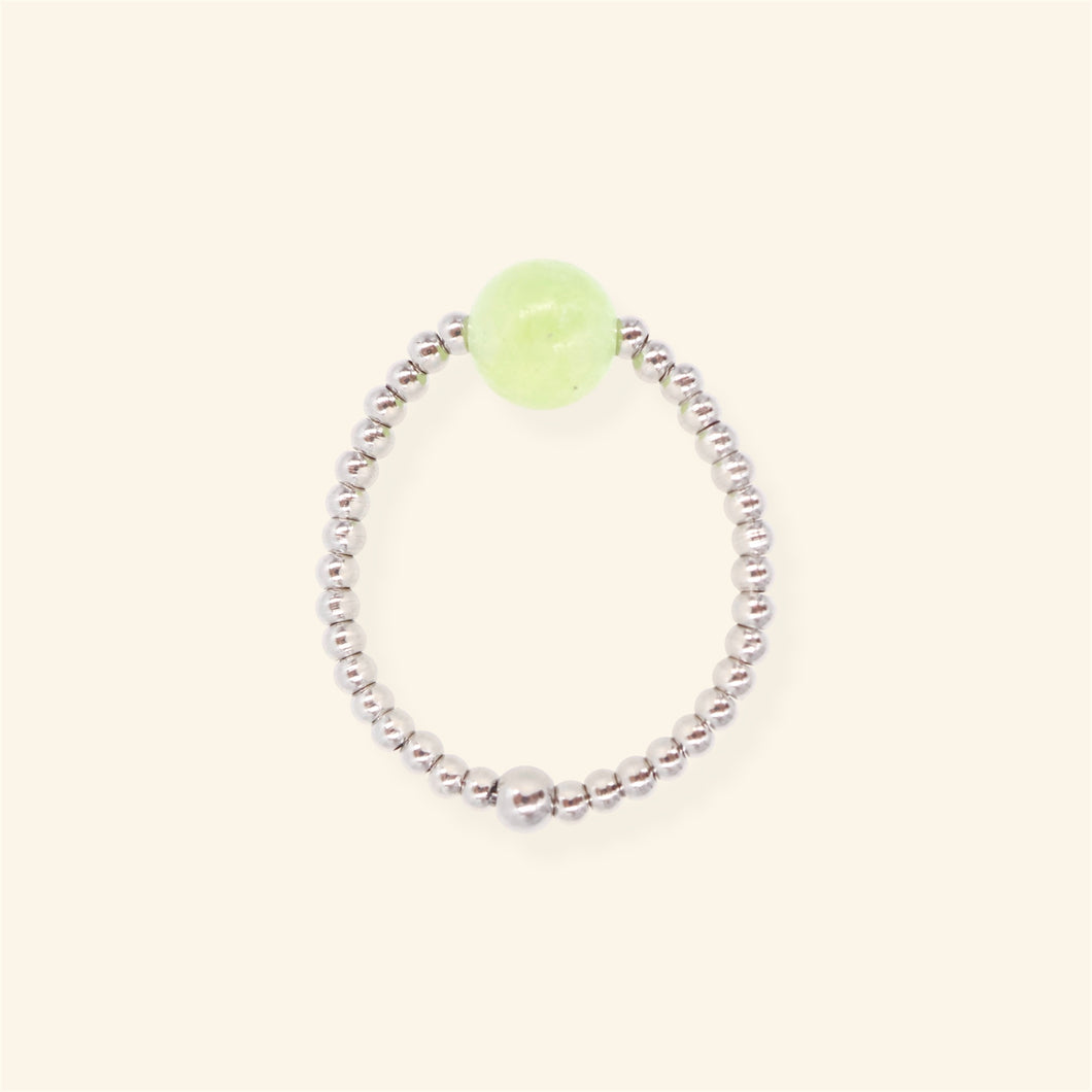 Green Bubble ring - zilver