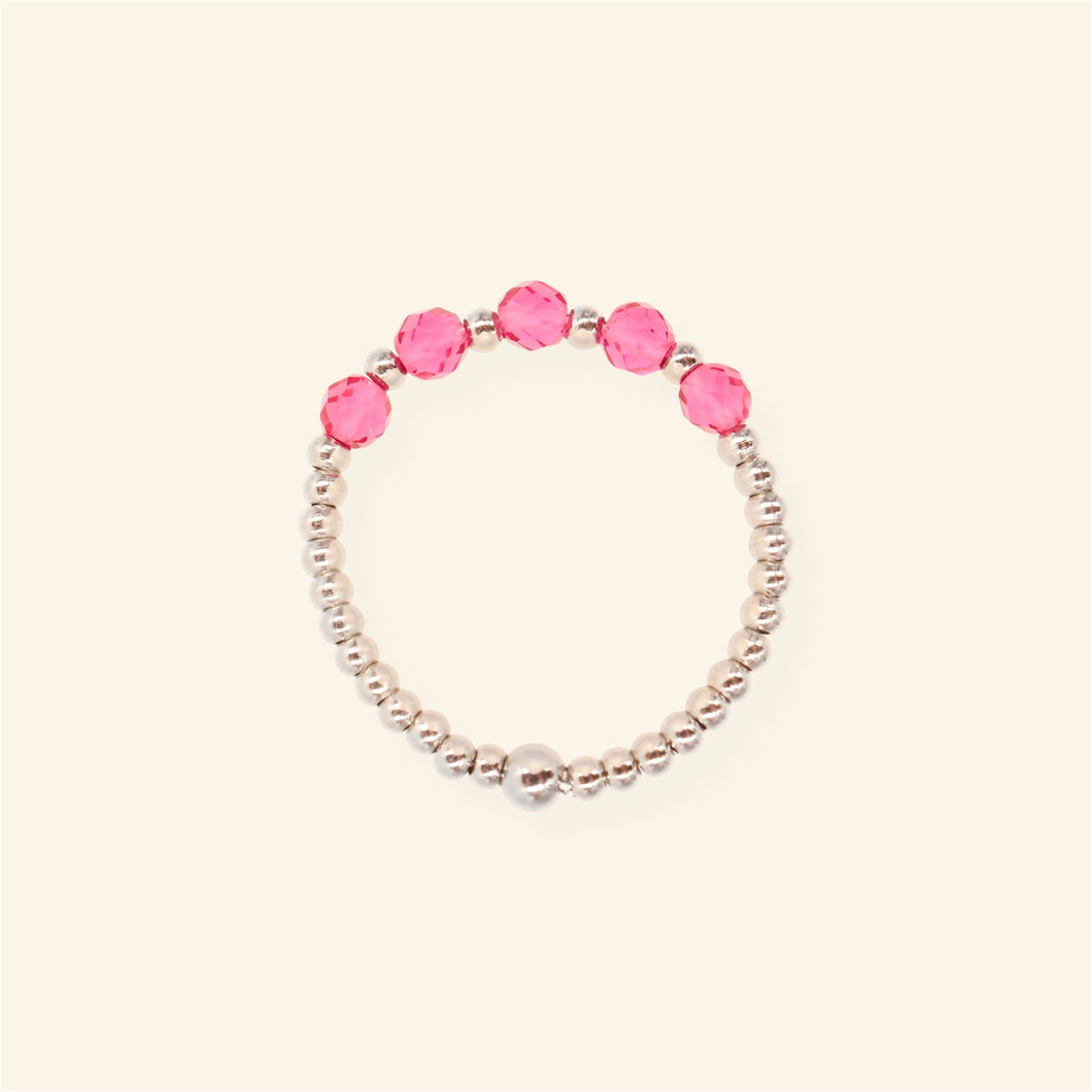 Fuchsia Facet ring - zilver