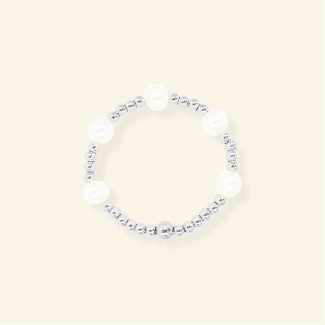 Multi Pearl ring - zilver