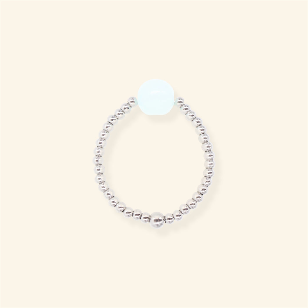 Blue Bubble ring - zilver