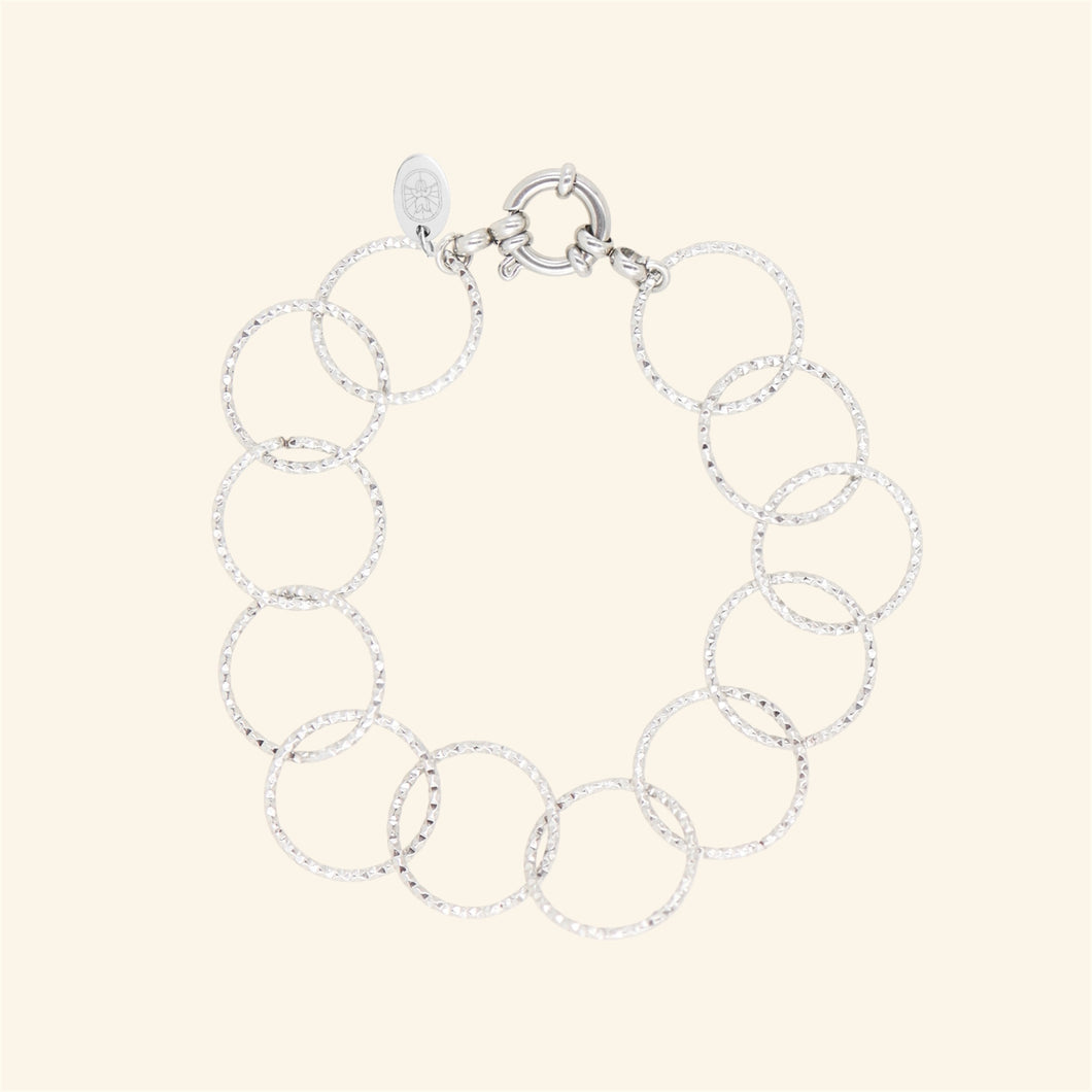 Sparkly Circle armband - zilver