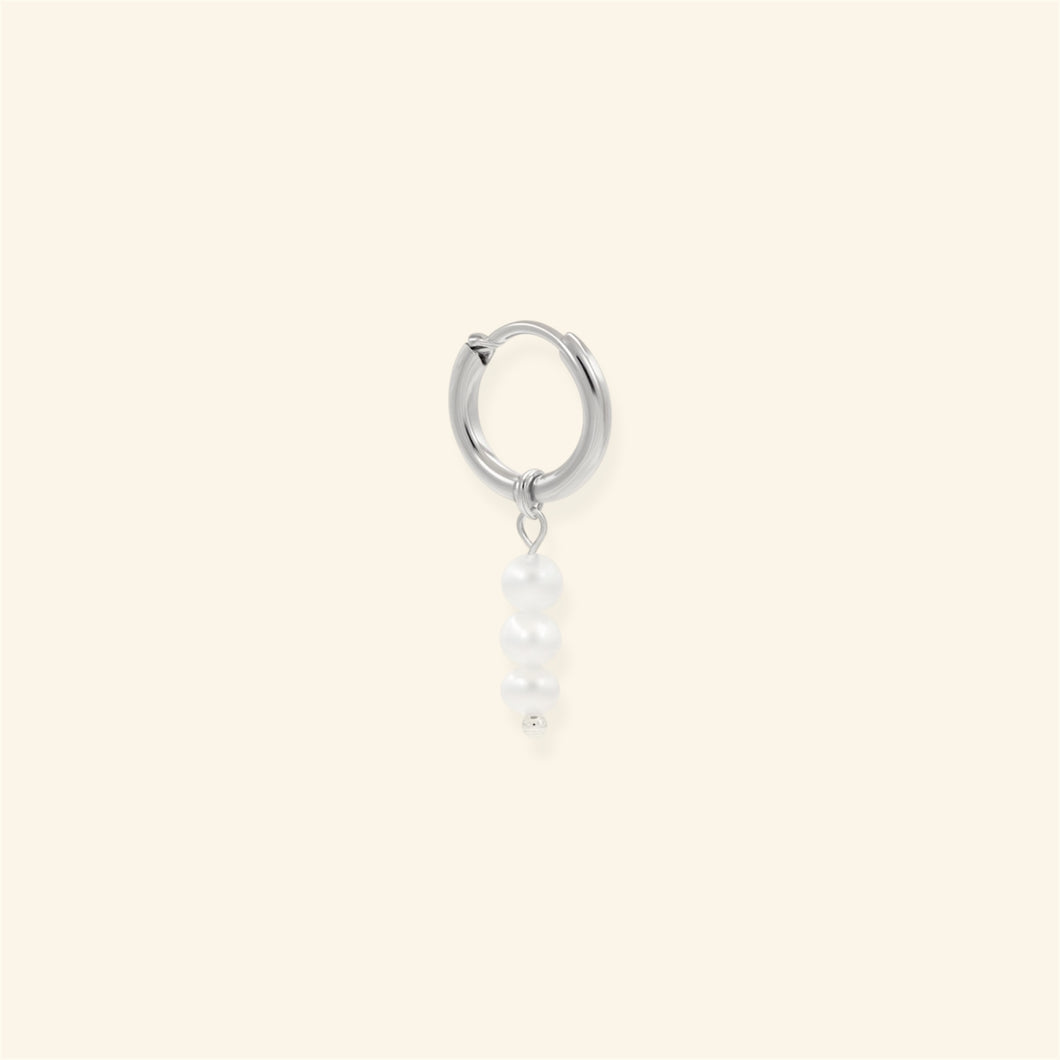 Triple Pearl oorbel - zilver