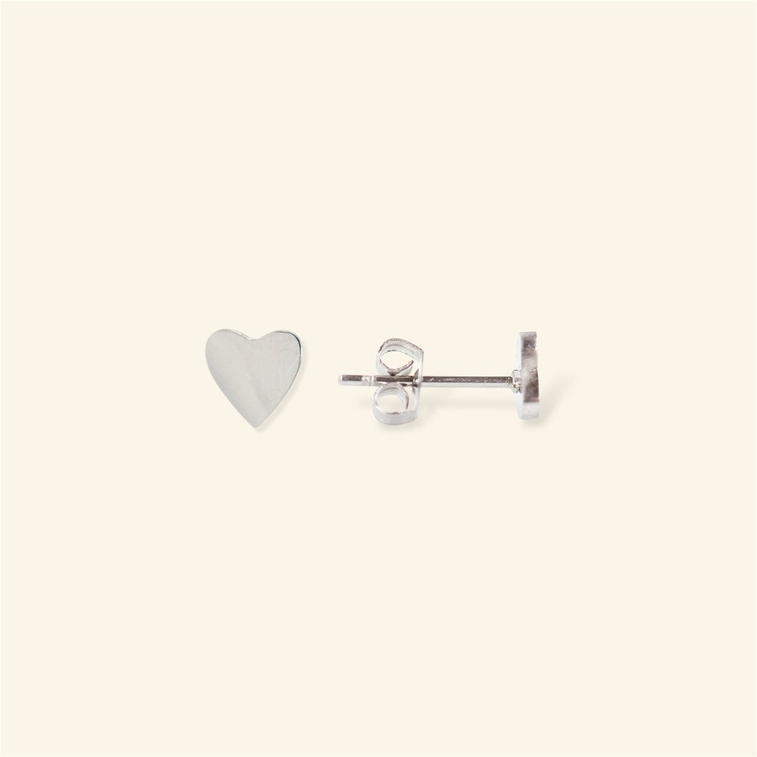 Silver Heart Stud - zilver